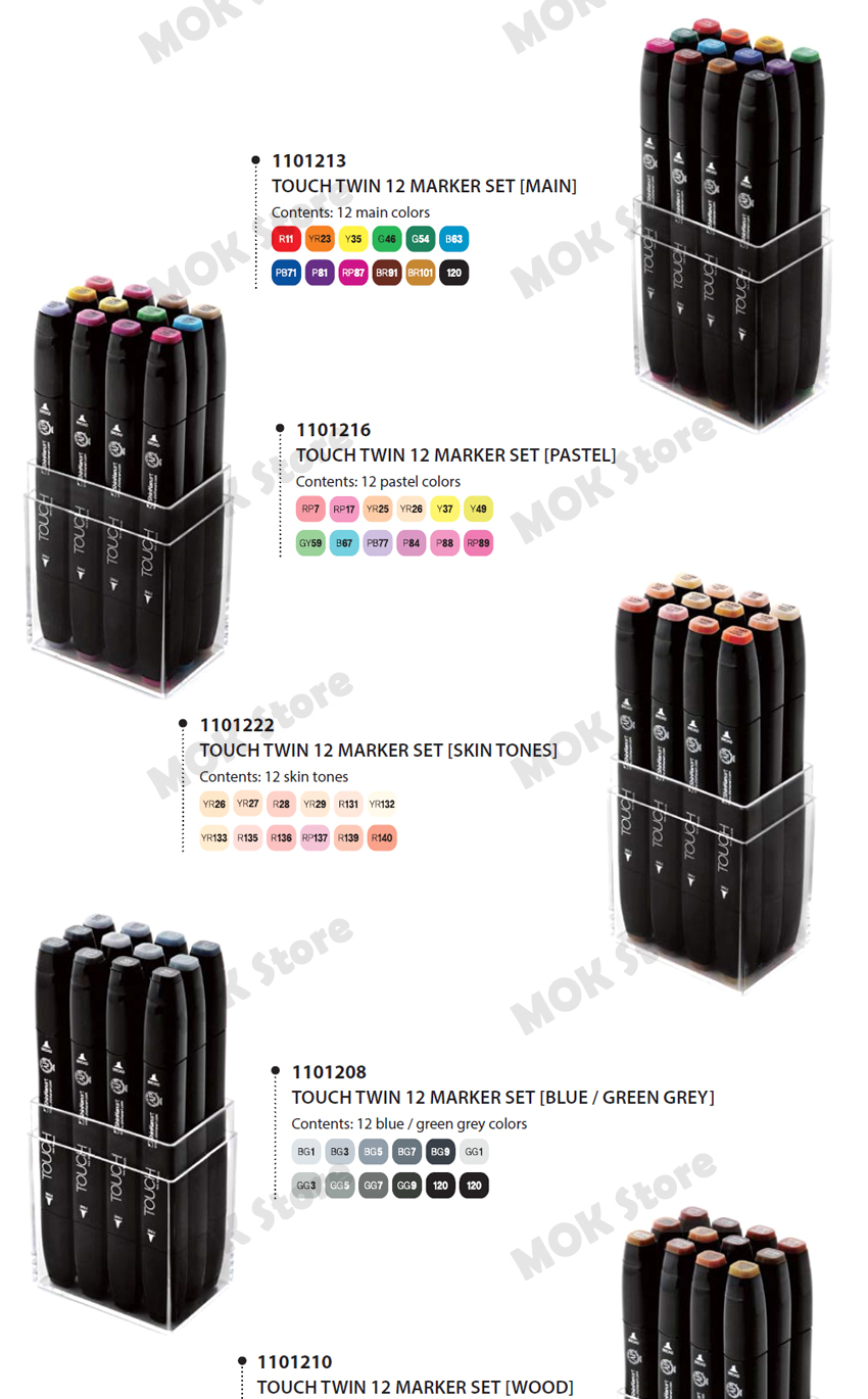 ShinHan Art Touch Twin Marker Set A Twin tips - 60Colors Set A
